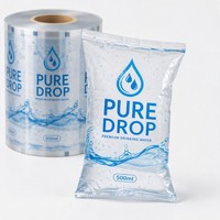 Film d'emballage alimentaire anti-poussière en PE/LDPE, rouleau personnalisé avec impression de logo pour l'emballage d'eau minérale, de jus, de soda et de boissons – Fournisseur