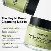 Meilleur masque hydratant profond hyaluronique Thé vert Aloe Vera Boue volcanique Masque facial à la glycérine Hydratant et apaisant