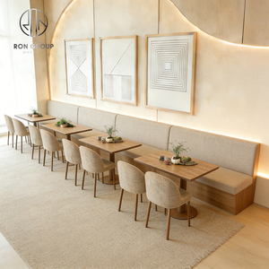 Ensemble de mobilier de restaurant en bois courbé : banquette, table, chaise et canapé pour café - Product Image 3