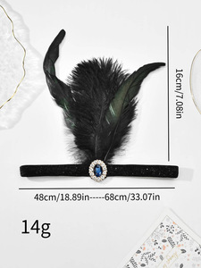 Mascarada <span class=keywords><strong>gran</strong></span> Gatsby <span class=keywords><strong>carnaval</strong></span> 1920s fiesta lujo mujer tocado pluma lentejuelas accesorios para <span class=keywords><strong>el</strong></span> cabello para traje de bola de Navidad - Product Image 5