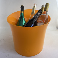 Seau à glace de refroidisseur de bouteille de champagne en plastique acrylique de couleur orange 12L