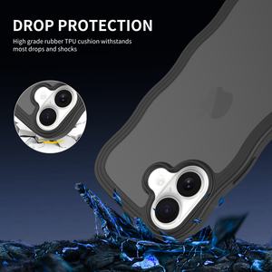 Funda de TPU Antigolpes con Borde Ondulado y Botones Sensibles para iPhone 15 16 Plus 16e 17e 17 Pro Air Pro Max - Product Image 3