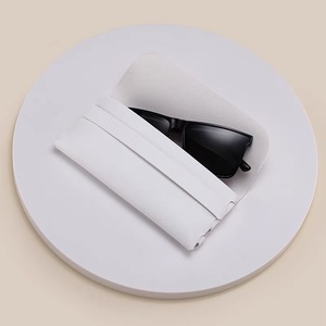 Étui à lunettes rétro rectangulaire semi-rigide 6-8,9 pouces, couleur unie, accessoires pour lunettes - Product Image 3