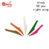 Marchands de haute qualité 50 pièces aile droite 4 ''plume de dinde flèche traditionnelle empennage arbalète flèche chasse bricolage tir à l'arc arbre