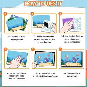 Roll over imagen para hacer zoom en Art & Craft Activity Toys Kit, Foil Fun Animals Crafts, DIY Creative Toty Toy of the Year - Product Image 2