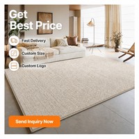 Tapis en faux sisal pour salon, tapis de zone personnalisé marron camel à texture tissée, antidérapant, durable, lavable en machine, tapis de sol