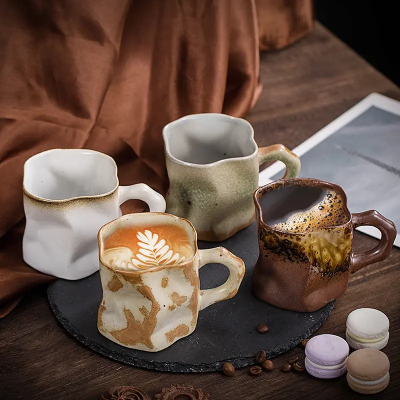 Tazza da caffè in ceramica regalo per la casa impastata a mano vintage di alta qualità squisita in stile tazza di alta bellezza