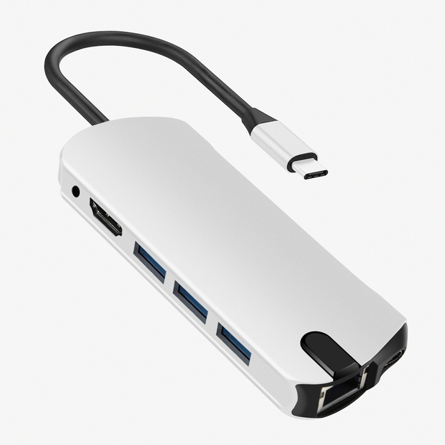 High Quality Dock Station With 4K USB3.0 RJ45 SDTF USB-C PD Charging Station 8-in-1 USB Type C Hub Multiport Adapter Hub Dock
