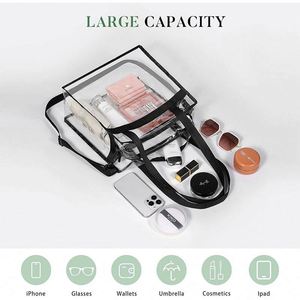 กระเป๋าเป้สะพายหลังแบบมีซิปปิด PVC ใส กันน้ำ กระเป๋าสะพายข้าง กระเป๋าใส่เครื่องสำอาง - Product Image 4