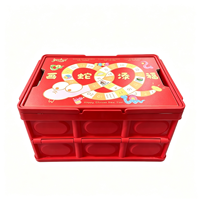 Caisse de camping pliable avec poignée, couvercle personnalisé, boîte cadeau, bac de rangement industriel pliable pour cadeau de vacances