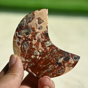 Adorno de Ágata Natural con Forma de Luna, Cristal Pulido a Mano, Colgante de Luna para la Fortuna, Joyería DIY, Decoración del Hogar, Artesanía, Venta al por Mayor para Regalo - Product Image 2