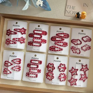 Fermagli per capelli in metallo di alta qualità per le ragazze per bambini vino rosso Wave Point stelle amore goccia olio Design alla moda accessori - Product Image 1