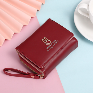 Cartera Corta Personalizable para Mujer, Estilo Coreano, Triple Pliegue, con Múltiples Ranuras para Tarjetas, Monedero con Correa para la Muñeca - Product Image 6