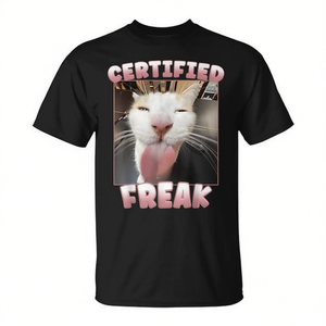 T-shirt certifié Freak Cat Meme pour les amoureux des chats, cadeau amusant - Product Image 2