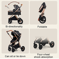 Cochecito de Bebé 3 en 1 Multifuncional, Plegable, para Viajes, para Niños y Niñas, Diversión en Interiores y Exteriores, Regalo de Cumpleaños