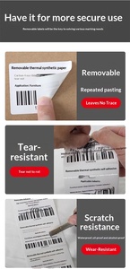 Etiqueta de aluminio en blanco para impresión personalizada, tamaño personalizado, adhesiva, con código de barras, etiqueta plateada de PET, etiqueta con código de barras - Product Image 4