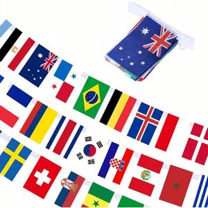 Manufacturer Direct Yemen Yemeni String Small Mini 30 <b>Flag</b> 10 Meter Polyester Bunting 5.5*8.2 Inch for Country Events - Product Image 5