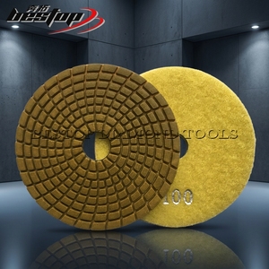 Premium Kalite Bestop 4 İnç Spiral Sarı Reçine Taş Parlatma Pedi - Product Image 3