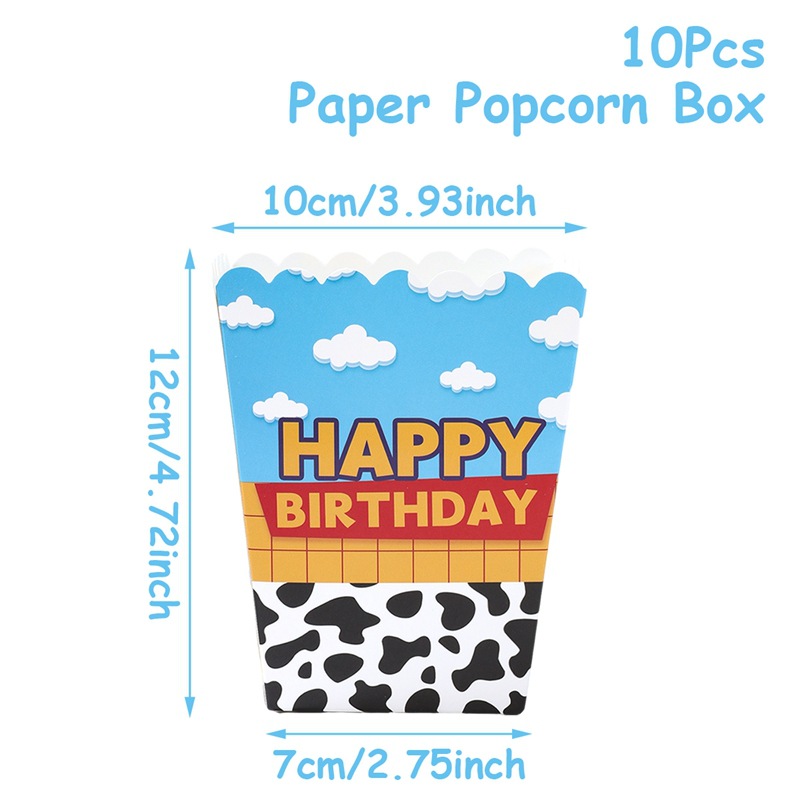 H8024-87 Boîte à pop-corn ciel bleu et nuages ​​blancs 10pcs