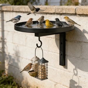Support mural en fer forgé style européen et américain pour <span class=keywords><strong>mangeoire</strong></span> à <span class=keywords><strong>oiseaux</strong></span>, décoration extérieure pour jardin et cour, facile à installer - Vente chaude - Product Image 3