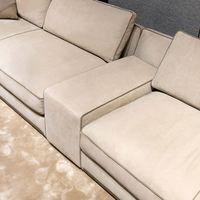 Canapé d'angle de luxe en cuir marron, design moderne, pour salon
