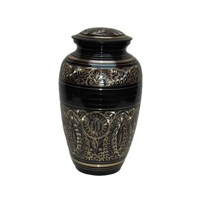 Urnas de cremación de latón con grabado Floral de diseño Vintage para cenizas de adultos con urnas funerarias de recuerdo recién llegadas grabadas en negro - Product Image 3