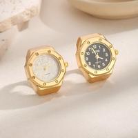Montre à doigt en quartz octogonale tendance, cadran coloré vibrant, bracelet en acier élastique, bijoux unisexes pour couple, cadeau de fiançailles