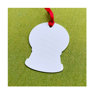 Adornos <span class=keywords><strong>de</strong></span> árbol <span class=keywords><strong>de</strong></span> Navidad para casa <span class=keywords><strong>de</strong></span> <span class=keywords><strong>perro</strong></span>, impresión por sublimación, en blanco, con cintas rojas - Product Image 3