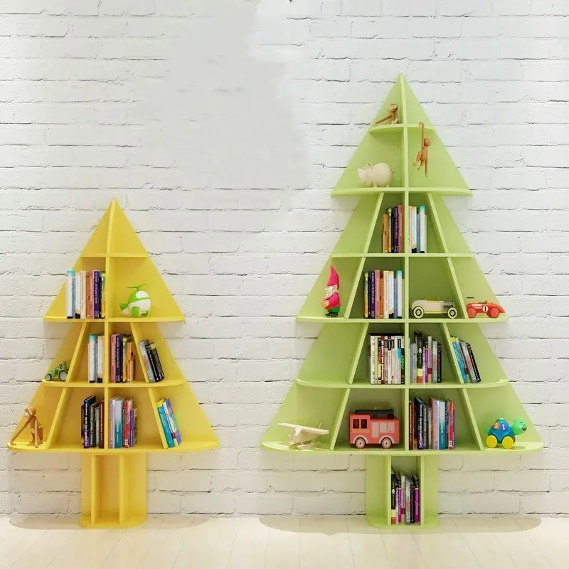 Chiquitos Splicing Kerstboom Gevormde Boekenplank Kleuterschool Kinderen Prentenboek Opslag School Thema Bibliotheek Plank