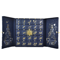 Calendrier d'entrée personnalisé, en carton rigide, de luxe, personnalisé, vide, couleur blanc, 24 jours