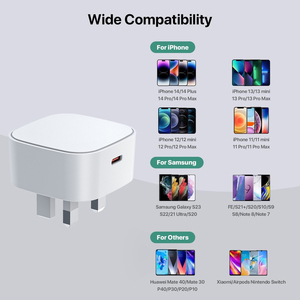 Sạc nhanh <span class=keywords><strong>USB</strong></span> C 20W loại C mới năm 2025 dành cho <span class=keywords><strong>iPhone</strong></span>, bộ chuyển đổi sạc, chuẩn UK EU US, hỗ trợ PD QC3.0, sạc tường <span class=keywords><strong>USB</strong></span> - Product Image 3
