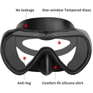 معدات غطس احترافية للبالغين للرجال والنساء مضادة للضباب قناع غطس زجاجي مقسى للغوص والغطس - Product Image 2