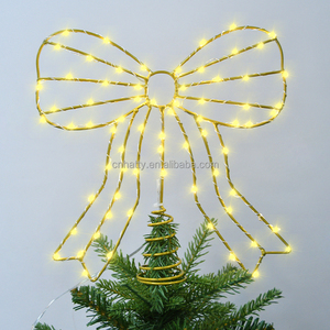 RTS <b>Topper</b> Star Christmas Tree Decorations High Quality Eco-friendly Iron butterfly Shape Top Star Machine-made Tree Ornaments - Product Image 1