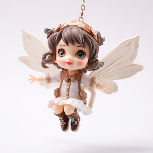 Custom <b>Cute</b> <b>Doll</b> Long Hair Angel Figurine PVC Resin Molded Indoor Decoration Christmas Toy - Product Image 4