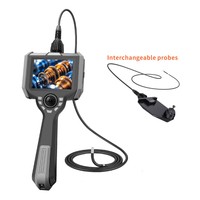 Endoscope industriel portable 5'' HD 2MP étanche IP67, 3,9 mm, 3 m, 360 NDT, carte SD 32 Go, CMOS articulé, écran IPS 5X