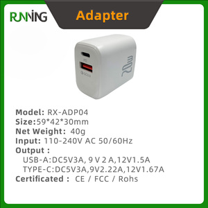 Cargador Rápido <span class=keywords><strong>de</strong></span> 20W PD 3.0 QC3.0 con Enchufe Estadounidense, Puertos A/C y Tipo-C, Cargador <span class=keywords><strong>de</strong></span> Pared Compacto para Relojes Inteligentes, Teléfonos Móviles, Tabletas y Auriculares - Product Image 2