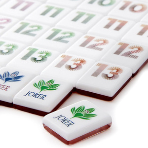 Wholesale Modern Wood Grain Pattern Luxury Crystal Tiles and 4-Layer Portable Eco-Friendly American <b>Mahjong</b> Tiles for Unisex Use - Product Image 4
