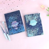 Carnet de notes A5 avec couverture en PVC à paillettes liquides flottantes, reliure cousue, fournitures scolaires pour enfants, idée cadeau
