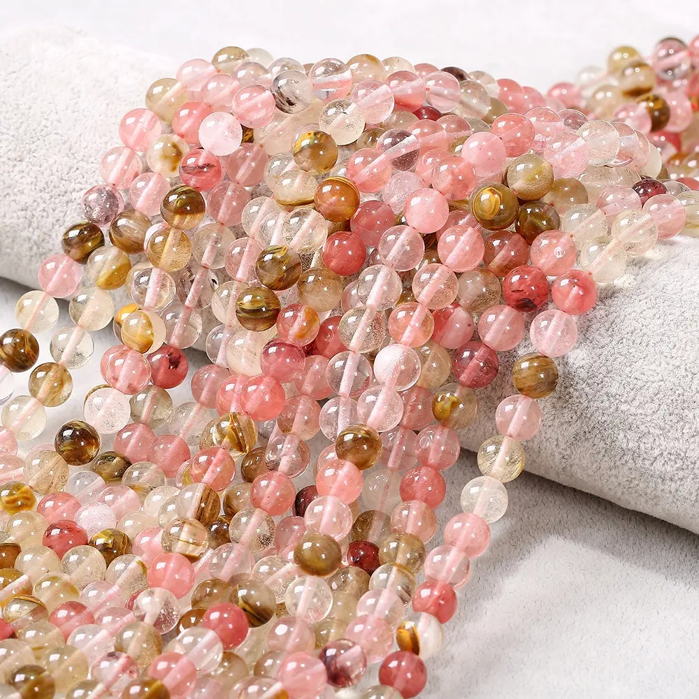Mehrfarbige Wassermelone schale Kristalls tein perlen, echte polierte natürliche Edelstein perlen, Ohrring Halskette Armbänder Herstellung Kit