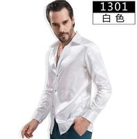 Chemises de Performance pour homme, à manches longues, cintrées, blanches, costume de Performance,