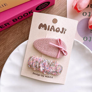 2-Piece Set Sweet Fabric Hair Clips para Bebés Meninas Totalmente Coberto Toddler Hair Bows Barrettes Small Hair Acessórios para Crianças - Product Image 3