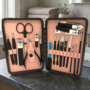 Kit de manucure portable de haute qualité en acier inoxydable classique 18 en 1 avec étui - Product Image 4