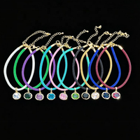 CH-LAN2206 Nouveauté Collier en corde coloré avec fermoir en cuivre plaqué or, collier tressé multicolore réglable, bijoux en corde