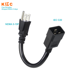Cable adaptador de corriente de 5-15P a C19, cable de CA de alta corriente de 14AWG para centros de datos, laboratorios domésticos y redes, certificado ETL - Product Image 1