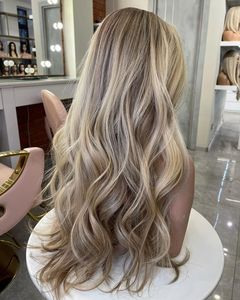 <span class=keywords><strong>Parrucca</strong></span> Ebraica con Top in Pizzo Senza Cuciture, Capelli Europei Remy Colore Biondo Balayage, Base in Seta e Pizzo Frontale HD Senza Colla per Donne con Perdita di Capelli - Product Image 3