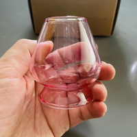 Support en verre rose 500 ml en borosilicate transparent, style Japandi, pour outils à thé Matcha japonais et tasse à jus