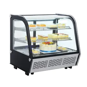 Curved Glass Desk Top Food Display Case 100l/120l/160l Desk Top Cooler
