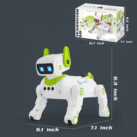 4-Rad 2,4G Intelligenter Ferngesteuerter Plastik-Hunderoboter Elektrisch Betriebenes RC-Spielzeug mit Sound-, Licht- und Sprühfunktionen