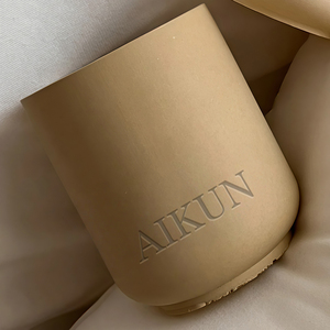 เทียนหอมในบรรจุภัณฑ์เซรามิกเป็นมิตรกับสิ่งแวดล้อม AIKUN สำหรับสตูดิโอโยคะ ห้องน้ำ การทำสมาธิ และเทศกาลคริสต์มาส - Product Image 3