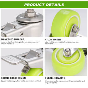 Fabrik preis 360 ° Drehung 1,5 Zoll/2 Zoll 30-50kg Lastrad-Lenk rolle - Product Image 2